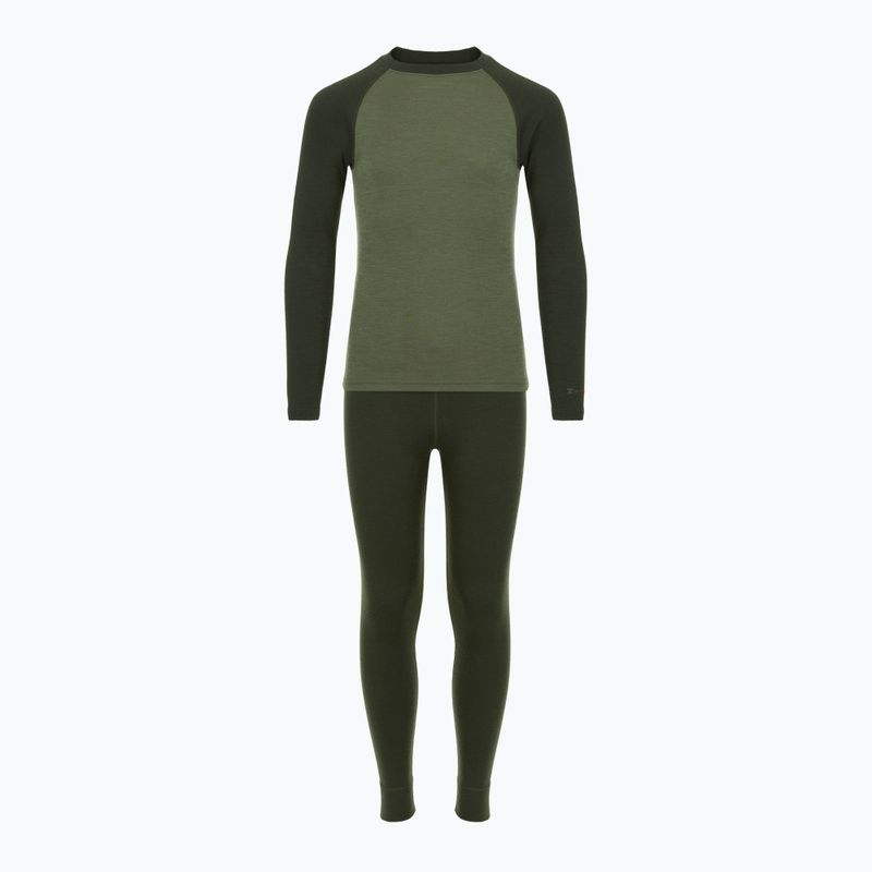 Komplet bielizny termoaktywnej dziecięcej WOOLCANO Merino SET0982 khaki 8