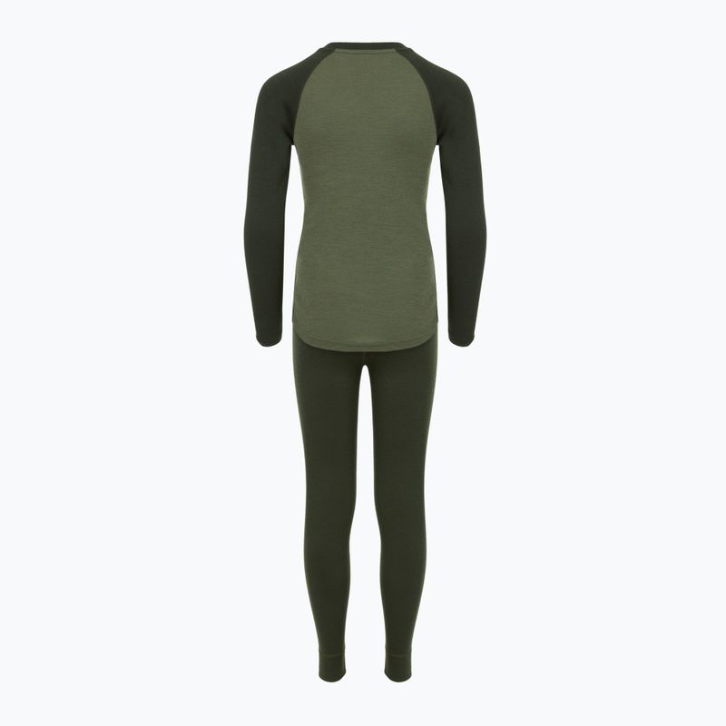 Komplet bielizny termoaktywnej dziecięcej WOOLCANO Merino SET0982 khaki 9