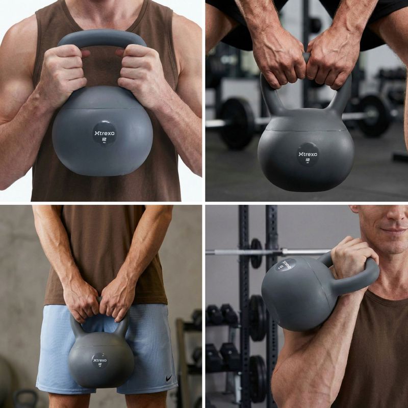 Kettlebell miękki XTREXO 12 kg szary 6