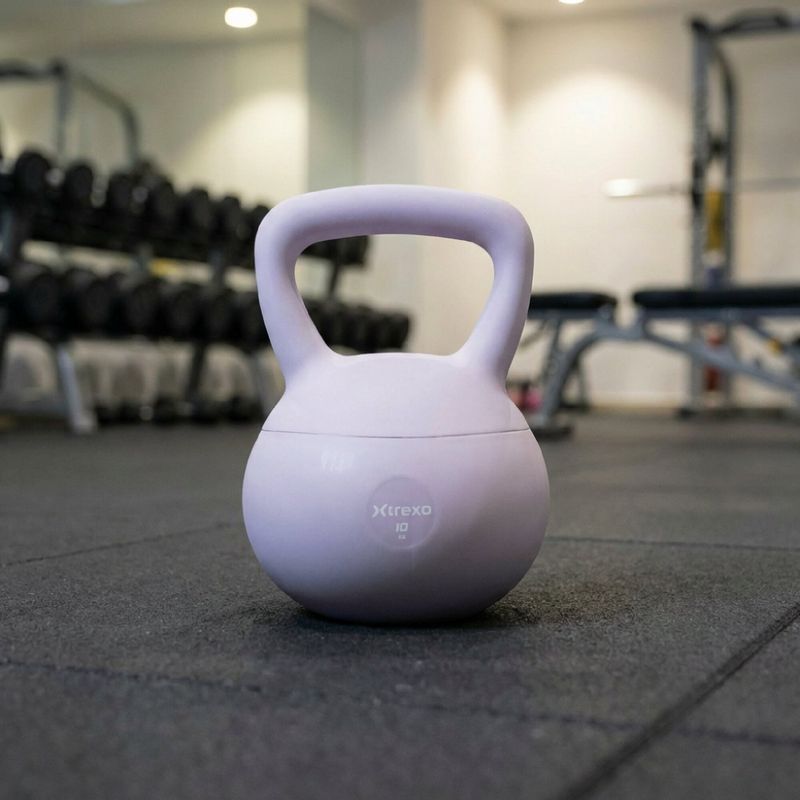 Kettlebell miękki XTREXO 10 kg fioletowy 5