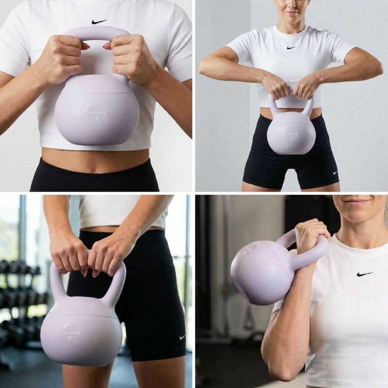 Kettlebell miękki XTREXO 10 kg fioletowy 6
