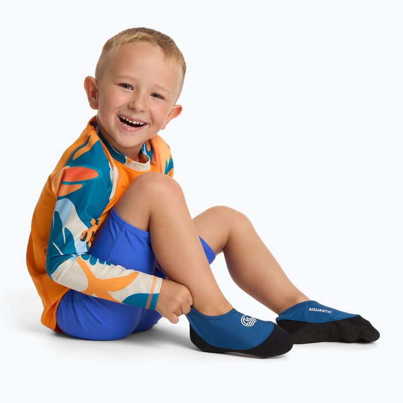 Skarpety basenowe dziecięce AQUASTIC Seavie Anti-Slip niebieski 4