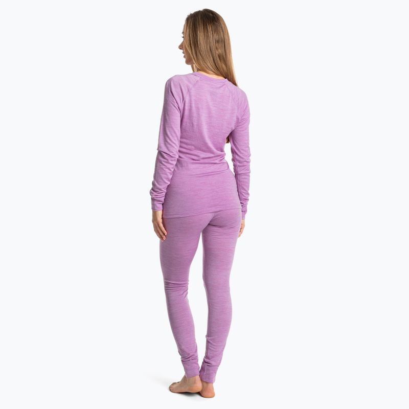 Komplet bielizny termoaktywnej damskiej WOOLCANO Merino  100% SET0543 fioletowy 3