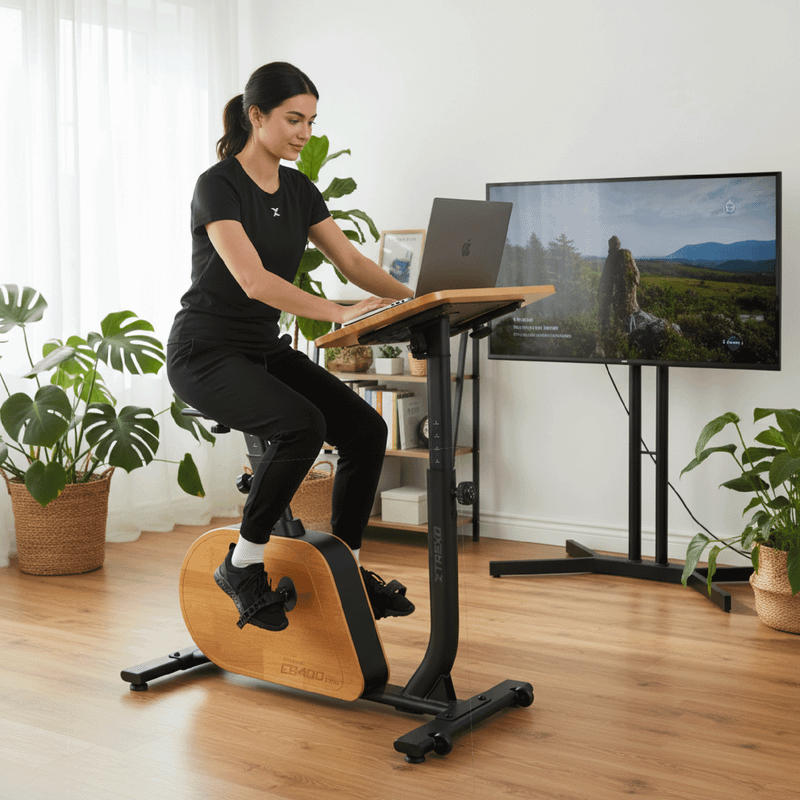 Rower elektryczny XTREXO EB400-desk z biurkiem czarny 11