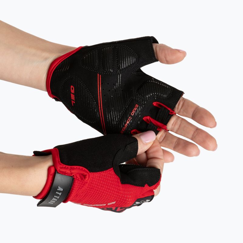Rękawiczki rowerowe ATTABO Vito gel shock proof czerwony/czarny 2