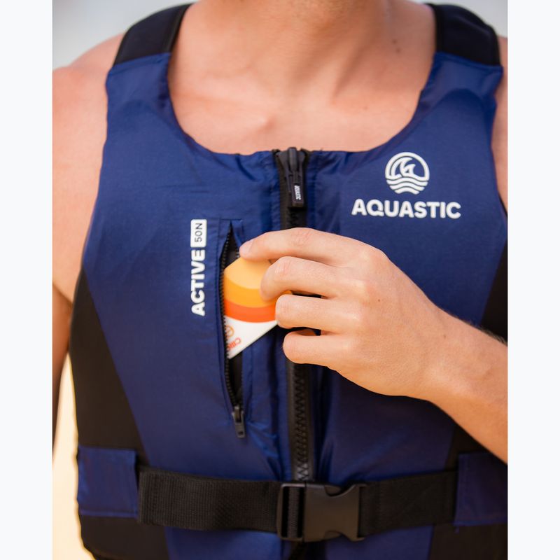Kamizelka asekuracyjna AQUASTIC Active 50N granatowy 10