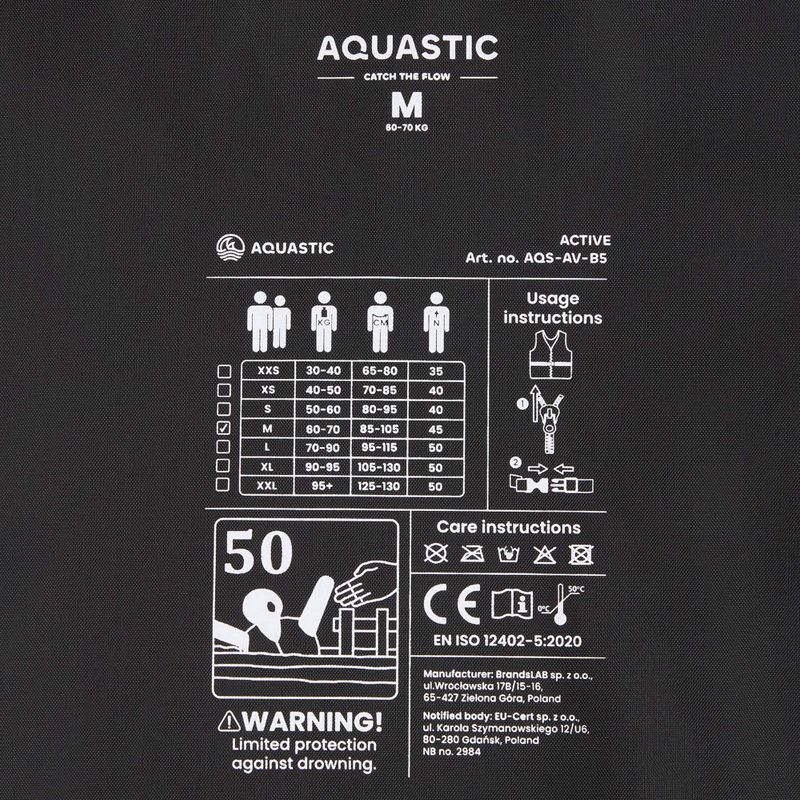 Kamizelka asekuracyjna AQUASTIC Active 50N żółty 8