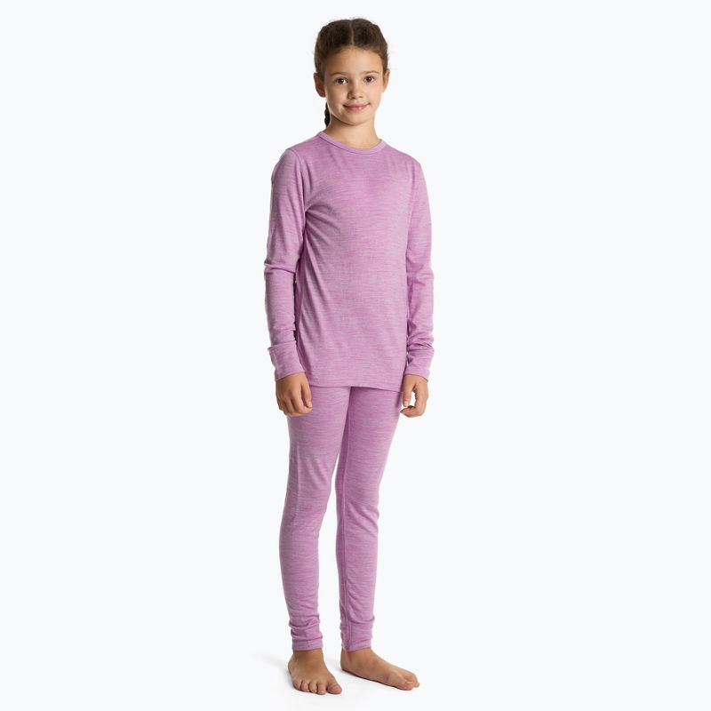 Komplet bielizny termoaktywnej dziecięcej WOOLCANO Merino 100% SET0683 fioletowy