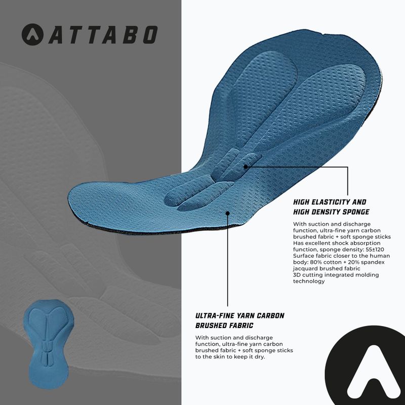Spodenki rowerowe męskie ATTABO Kirun Pro Bib Shorts Cargo czarny 10