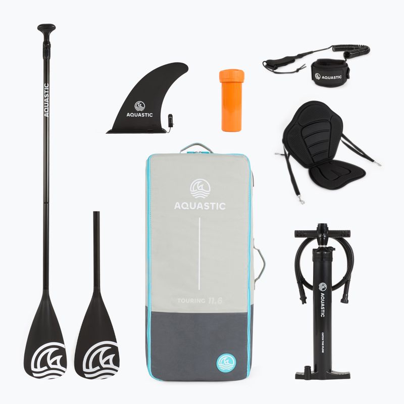 Zestaw deska SUP pompowana AQUASTIC Touring 11'6" fioletowy 19