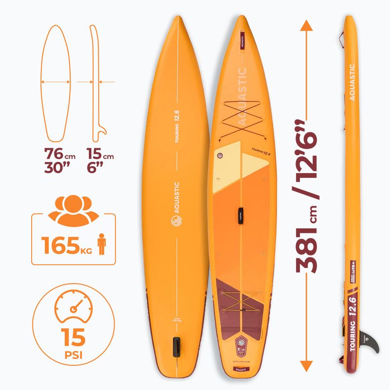 Deska SUP AQUASTIC Touring 12'6" pomarańczowy 25