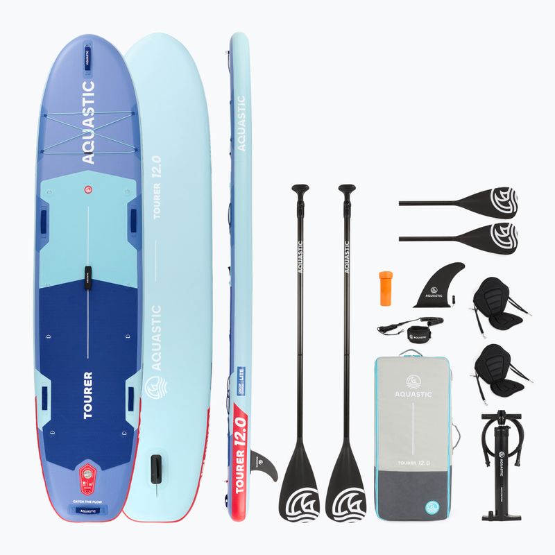 Zestaw deska SUP pompowana AQUASTIC Tourer 12'0" 2-os niebieski