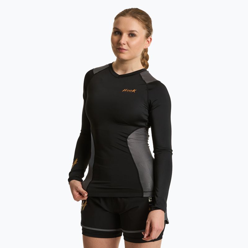 Koszulka treningowa longsleeve damska rashguard HOOK FIGHTING Base czarny