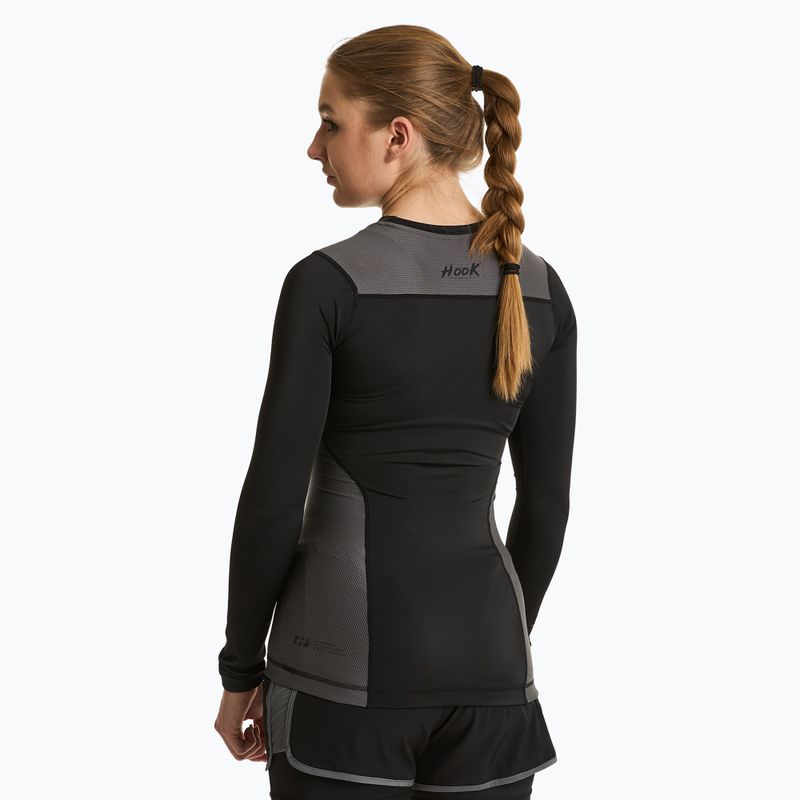 Koszulka treningowa longsleeve damska rashguard HOOK FIGHTING Base czarny 2