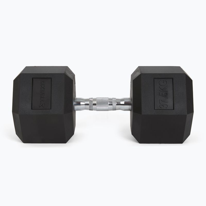 Hantel ogumowany XTREXO Hex 37,5 kg 5