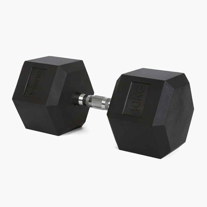 Hantel ogumowany XTREXO Hex 40 kg