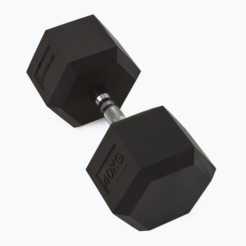 Hantel ogumowany XTREXO Hex 40 kg 3
