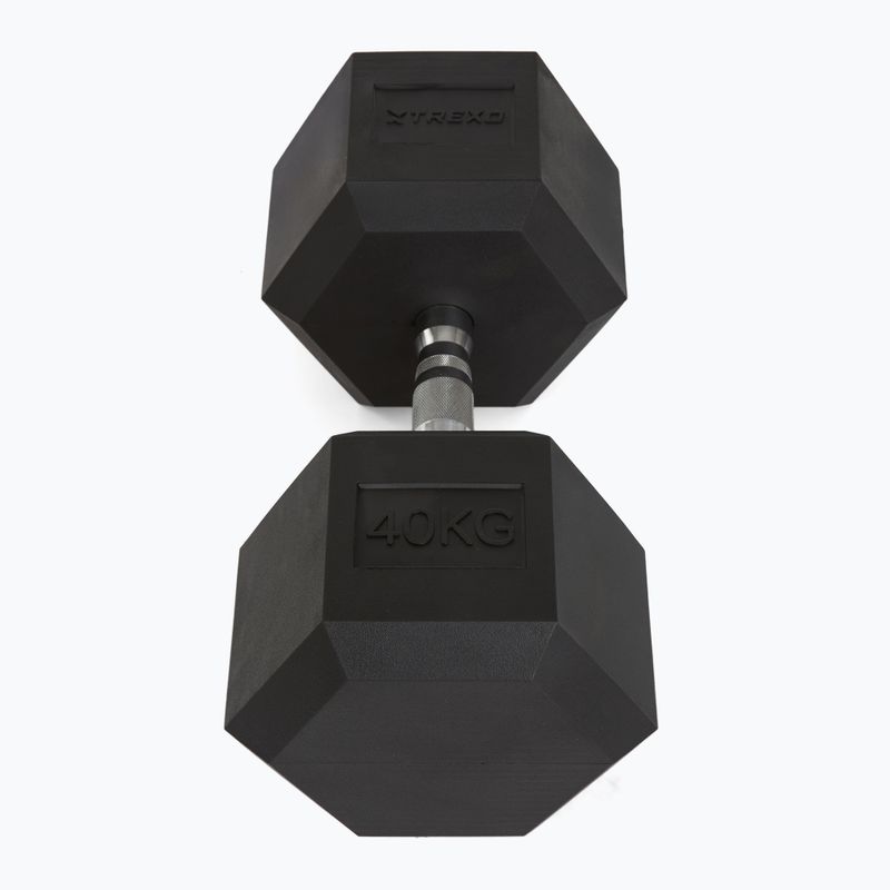Hantel ogumowany XTREXO Hex 40 kg 4