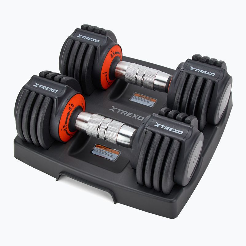 Zestaw hantli regulowanych XTREXO 2 x 5,75 kg czarny
