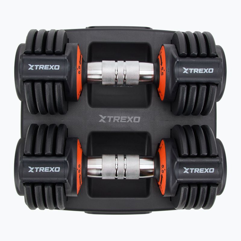 Zestaw hantli regulowanych XTREXO 2 x 5,75 kg czarny 3