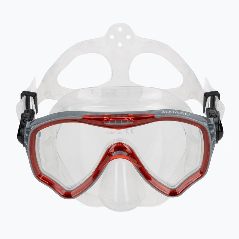 Maska do snorkelingu AQUASTIC Jetty czerwony 3