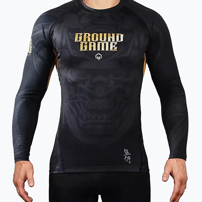 Rashguard longsleeve męski Ground Game Oni Samurai czarny/złoty