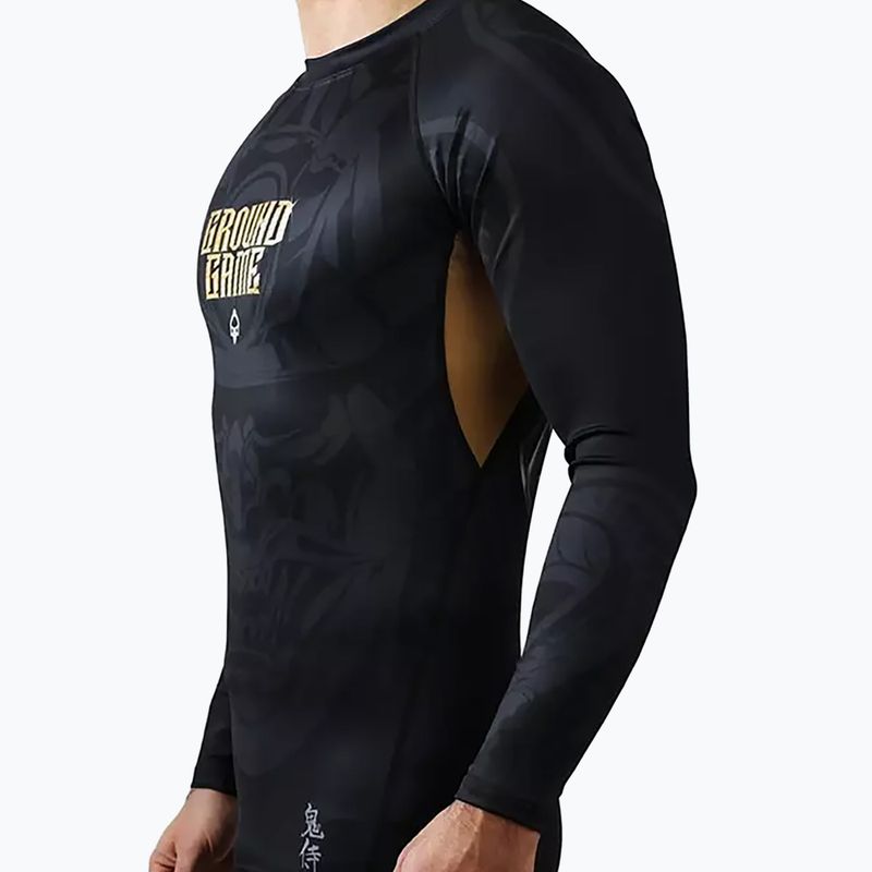 Rashguard longsleeve męski Ground Game Oni Samurai czarny/złoty 4