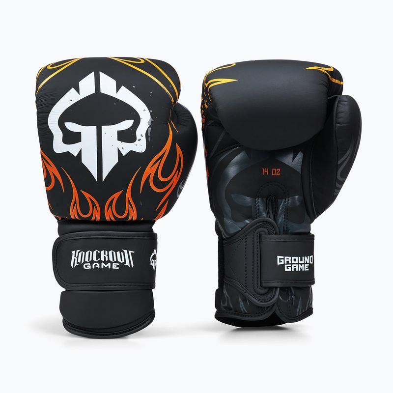 Rękawice bokserskie Ground Game Flames czarny
