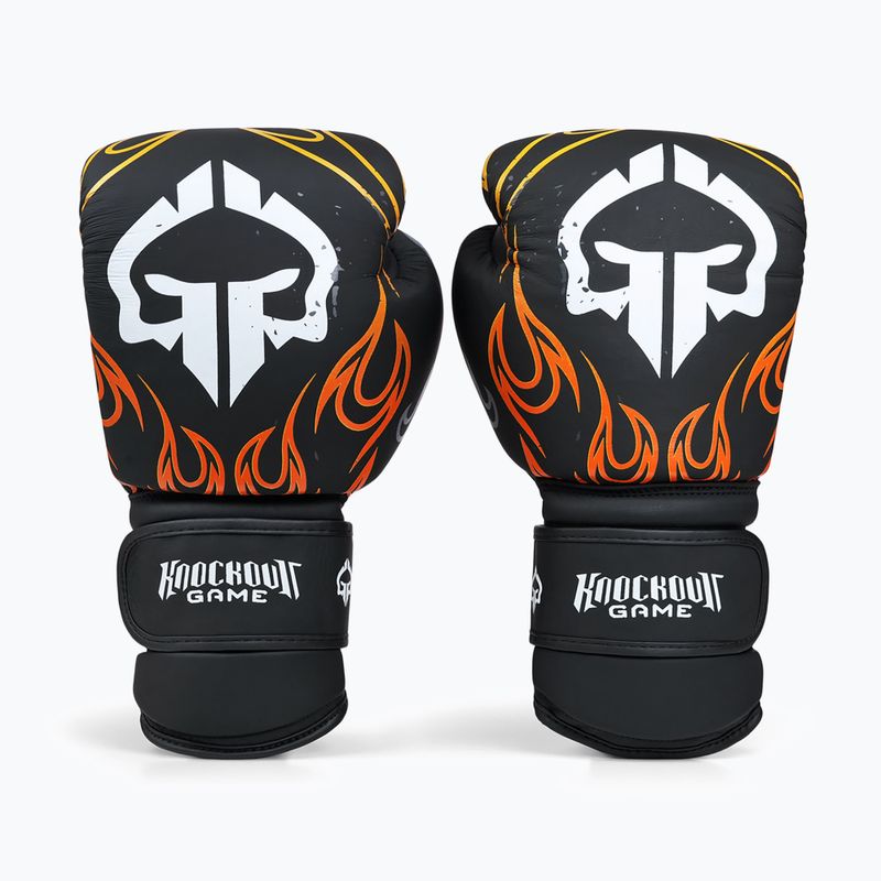 Rękawice bokserskie Ground Game Flames czarny 4