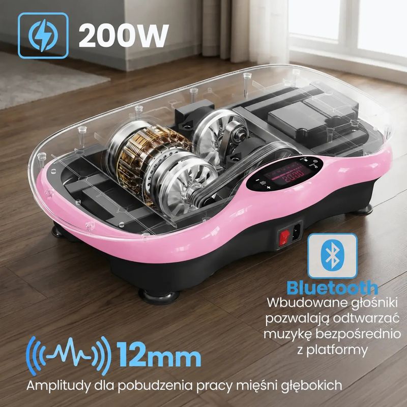 Platforma wibracyjna Extralink Moonwalk Spin Move black/pink 11