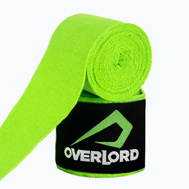 Bandaże bokserskie Overlord 450 cm zielony neon 3