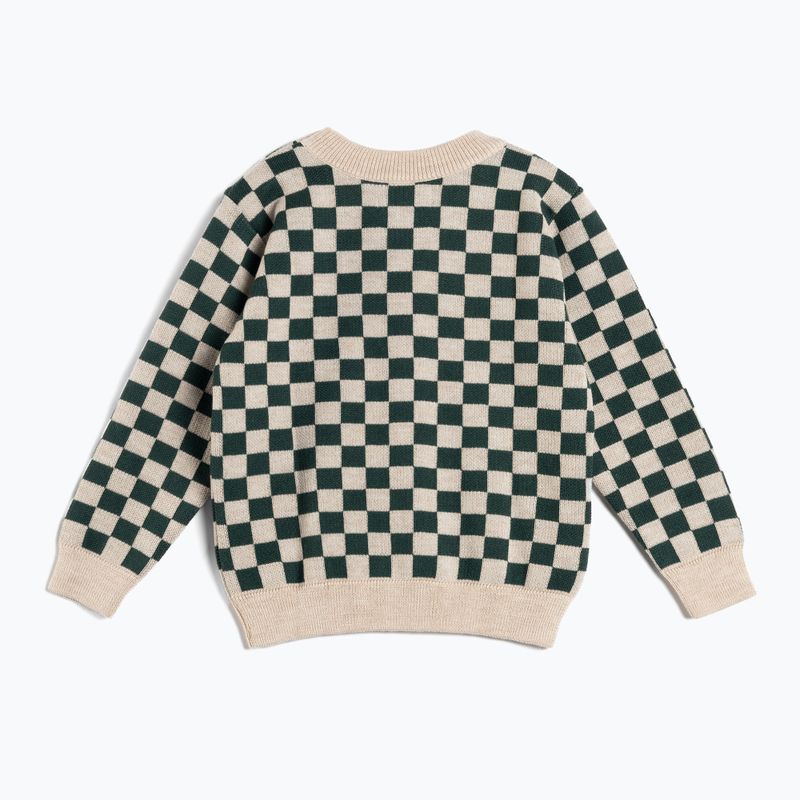 Sweter dziecięcy KID STORY Merino green chessboard 2