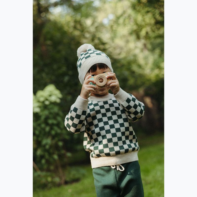 Sweter dziecięcy KID STORY Merino green chessboard 6