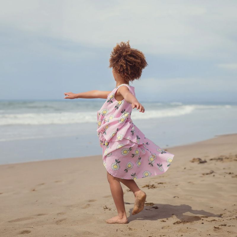 Sukienka dziecięca KID STORY Muślinowa pink daisy 8
