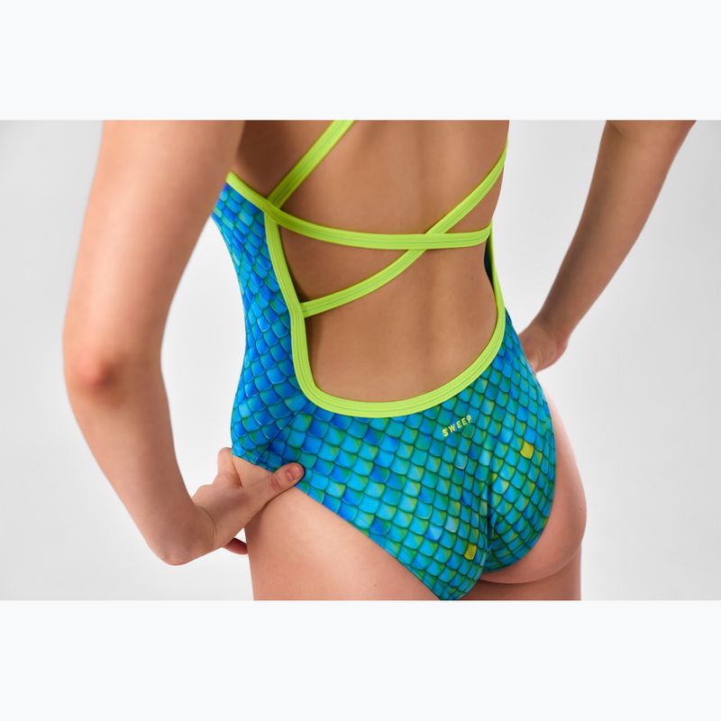 Strój pływacki jednoczęściowy damski SWEEP Aqua Hippos niebieski/żółty/zielony 5