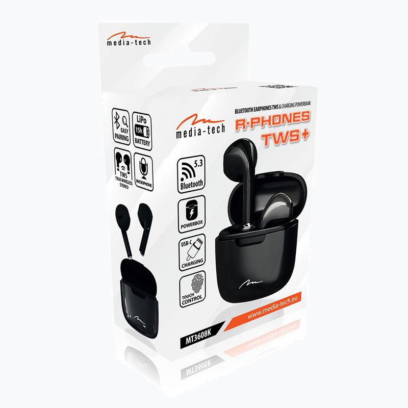 Słuchawki bezprzewodowe Media-Tech R-Phones TWS+ czarne 8