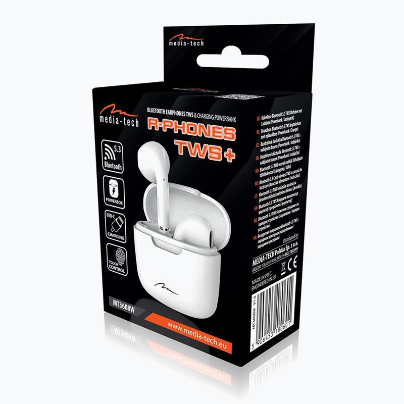 Słuchawki bezprzewodowe Media-Tech R-Phones TWS+ białe 7
