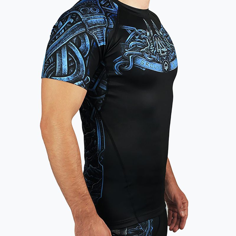 Rashguard męski Ground Game Viking czarny/niebieski 2