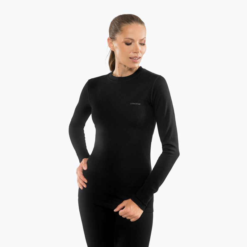 Komplet bielizny termoaktywnej damskiej Viking Meriboo Base Layer black 4