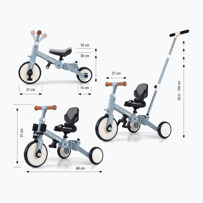 Rowerek biegowy Milly Mally 5w1 Optimus Max denim 2