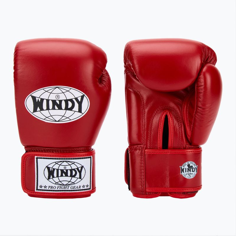 Rękawice bokserskie WINDY Classic Genuine Leather red