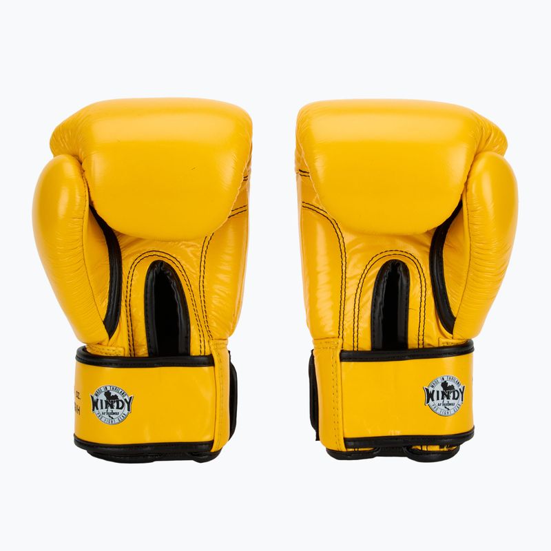 Rękawice bokserskie WINDY Classic Genuine Leather yellow 3