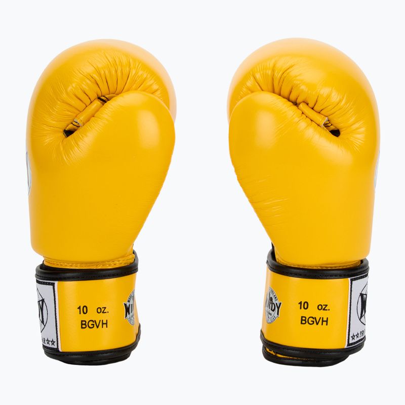 Rękawice bokserskie WINDY Classic Genuine Leather yellow 4