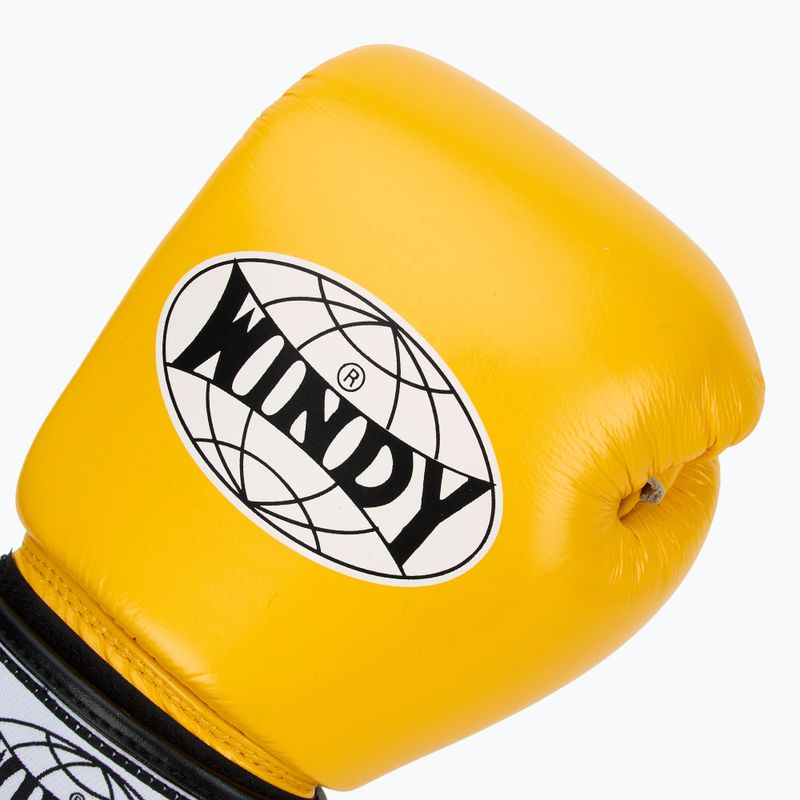 Rękawice bokserskie WINDY Classic Genuine Leather yellow 5