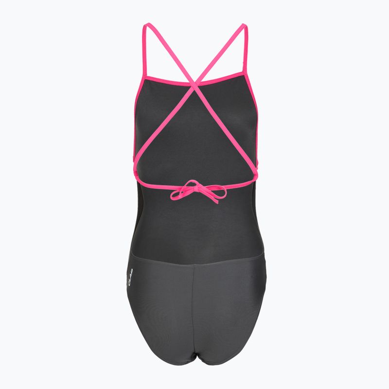 Strój pływacki jednoczęściowy damski Clap Jednowarstwowy Wiązany grey pink 2