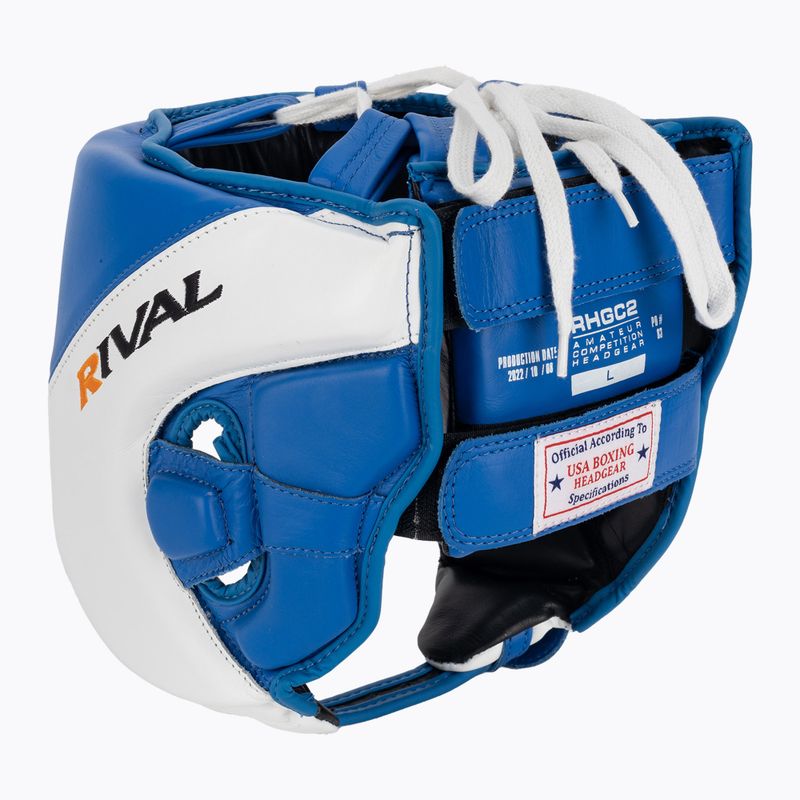 Kask bokserski Rival Amateur Competition Headgear blue/white 3