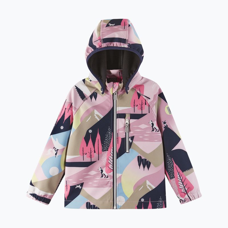 Kurtka softshell dziecięca Reima Vantti grey pink