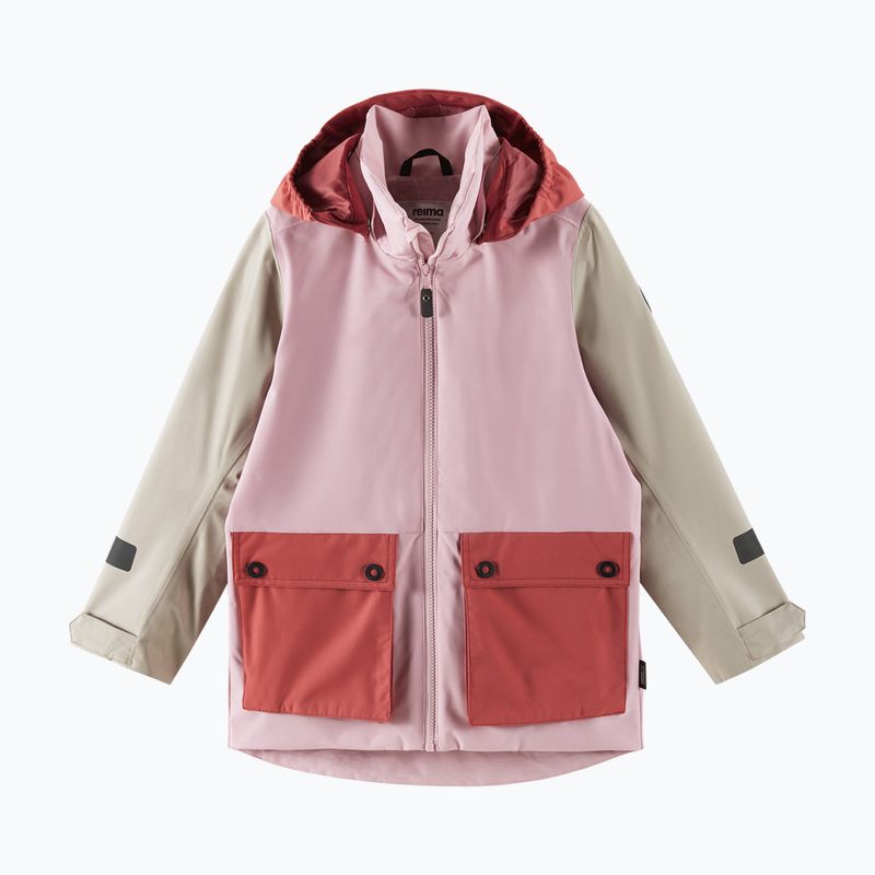 Kurtka softshell dziecięca Reima Sysma grey pink 2