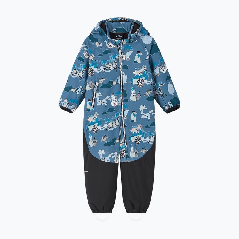 Kombinezon softshell dziecięcy Reima Moomin Mjosa blue ocean