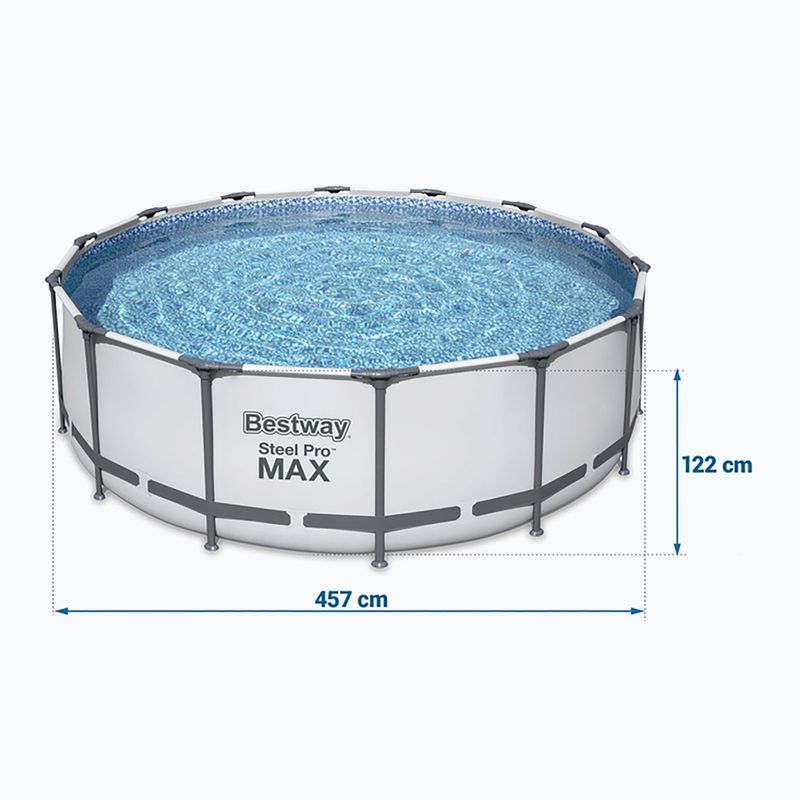 Basen stelażowy Bestway Steel Pro Max Pool Set 457 x 122 cm szary 7